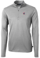 Cutter and Buck Chicago Cubs Mens Virtue Eco Pique Long Sleeve Qtr Zip Pullover