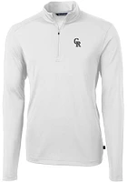 Cutter and Buck Colorado Rockies Mens Virtue Eco Pique Long Sleeve Qtr Zip Pullover