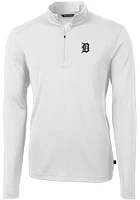 Cutter and Buck Detroit Tigers Mens Virtue Eco Pique Long Sleeve Qtr Zip Pullover