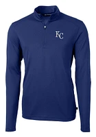 Cutter and Buck Kansas City Royals Mens Virtue Eco Pique Long Sleeve Qtr Zip Pullover