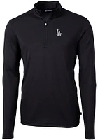 Cutter and Buck Los Angeles Dodgers Mens Virtue Eco Pique Long Sleeve Qtr Zip Pullover