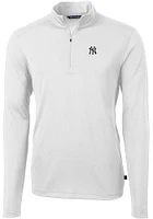 Cutter and Buck New York Yankees Mens Virtue Eco Pique Long Sleeve Qtr Zip Pullover