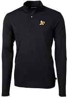 Cutter and Buck Oakland Athletics Mens Virtue Eco Pique Long Sleeve Qtr Zip Pullover