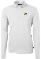 Cutter and Buck Oakland Athletics Mens Virtue Eco Pique Long Sleeve Qtr Zip Pullover