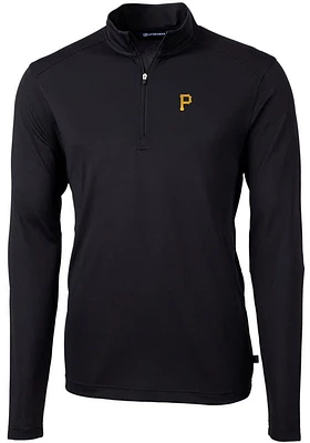 Cutter and Buck Pittsburgh Pirates Mens Virtue Eco Pique Long Sleeve Qtr Zip Pullover