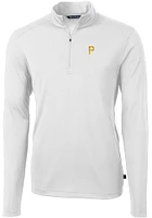 Cutter and Buck Pittsburgh Pirates Mens Virtue Eco Pique Long Sleeve Qtr Zip Pullover
