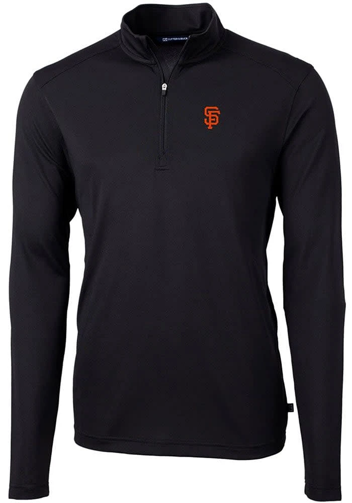 Cutter and Buck San Francisco Giants Mens Virtue Eco Pique Long Sleeve Qtr Zip Pullover