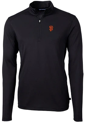 Cutter and Buck San Francisco Giants Mens Virtue Eco Pique Long Sleeve Qtr Zip Pullover