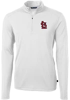 Cutter and Buck St Louis Cardinals Mens STL Logo Virtue Eco Pique Long Sleeve Qtr Zip Pullov