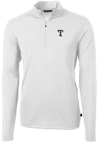 Cutter and Buck Texas Rangers Mens Virtue Eco Pique Long Sleeve Qtr Zip Pullover