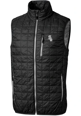 Cutter and Buck Chicago White Sox Mens Black Rainier PrimaLoft Puffer Sleeveless Jacket