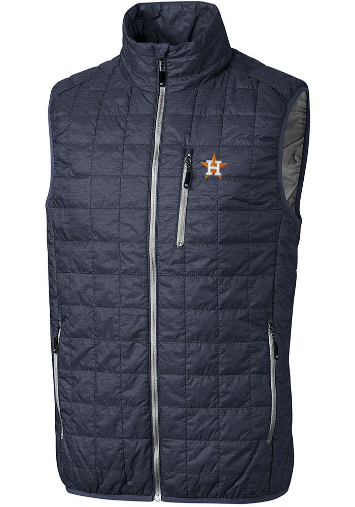 Cutter and Buck Houston Astros Mens Charcoal Rainier PrimaLoft Puffer Sleeveless Jacket