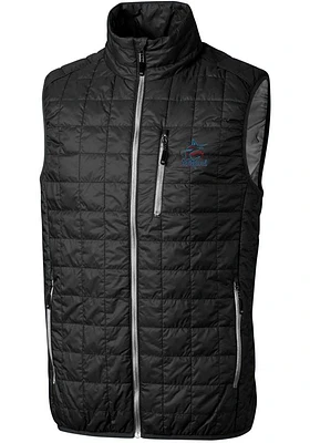 Cutter and Buck Miami Marlins Mens Black Rainier PrimaLoft Puffer Sleeveless Jacket