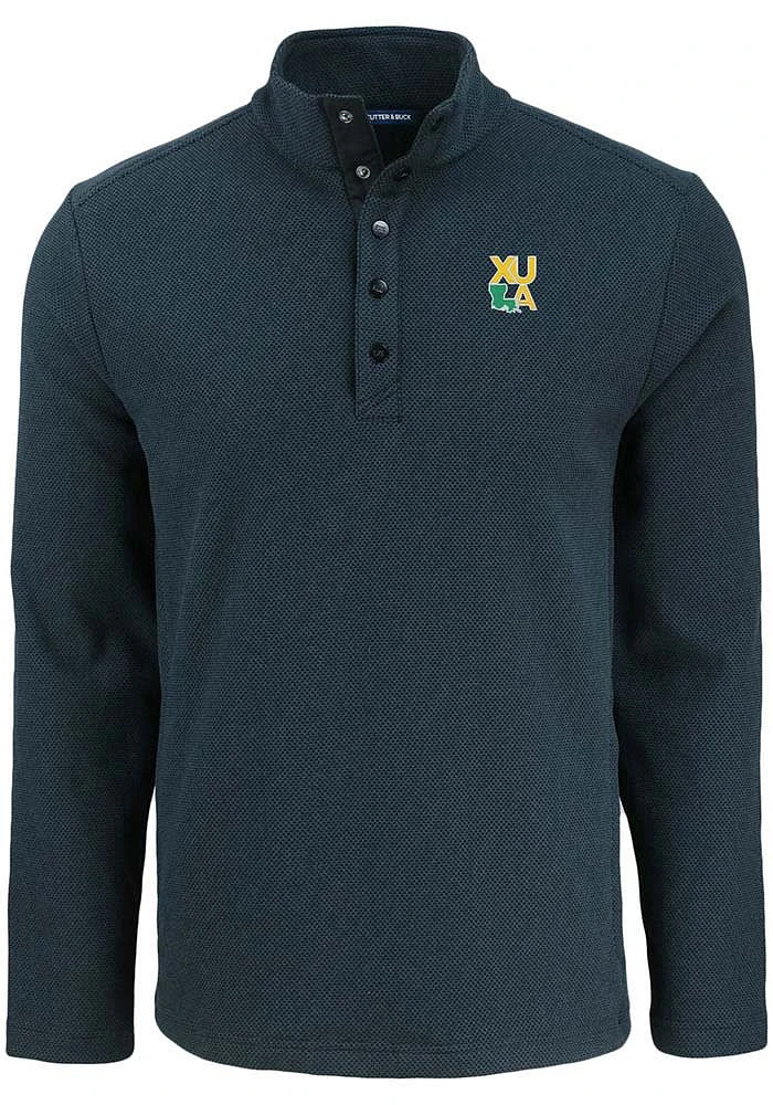 Cutter and Buck Xavier Musketeers Mens Gold Rush Hunts Point Long Sleeve Qtr Zip Pullover