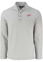 Cutter and Buck Dayton Flyers Mens Grey Vault Hunts Point Long Sleeve Qtr Zip Pullover