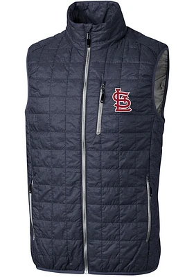 Cutter and Buck St Louis Cardinals Mens Charcoal Rainier PrimaLoft Puffer Sleeveless Jacket