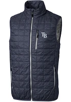 Cutter and Buck Tampa Bay Rays Mens Charcoal Rainier PrimaLoft Puffer Sleeveless Jacket