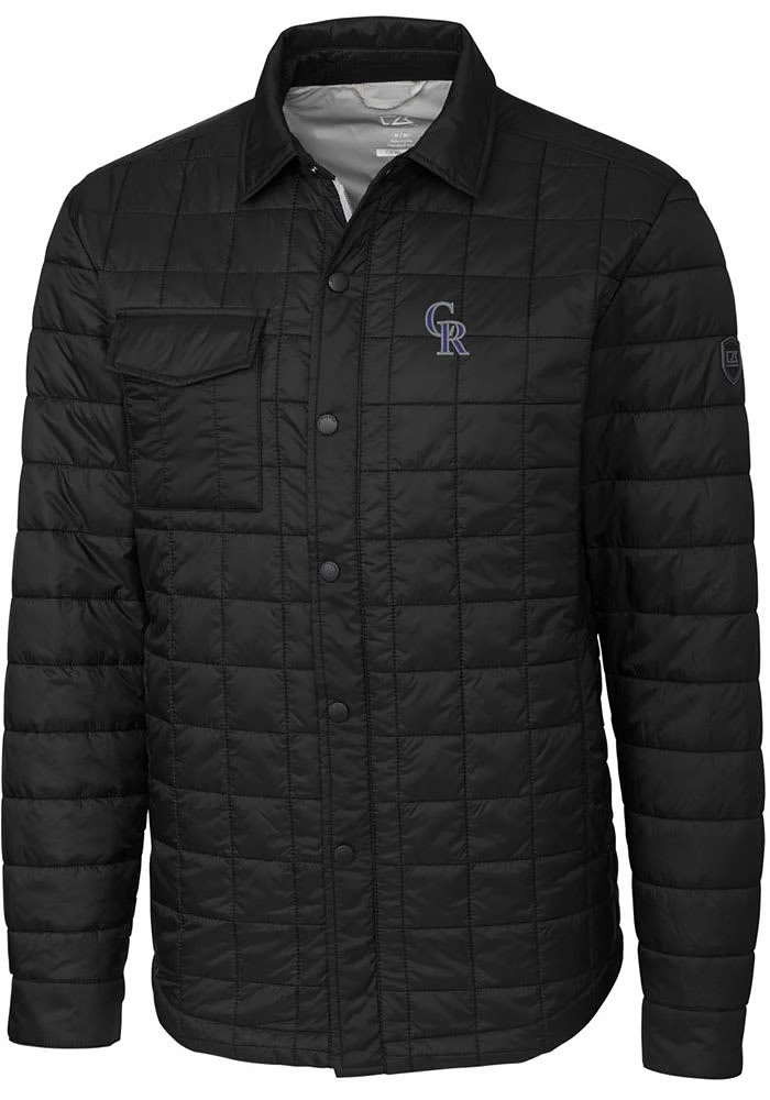 Cutter and Buck Colorado Rockies Mens Black Rainier PrimaLoft Quilted Outerwear Lined Jacket