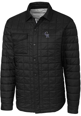 Cutter and Buck Colorado Rockies Mens Black Rainier PrimaLoft Quilted Outerwear Lined Jacket