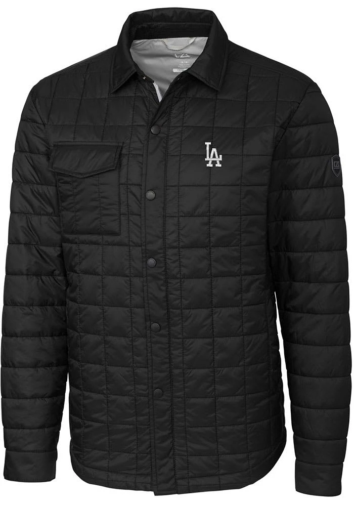 Cutter and Buck Los Angeles Dodgers Mens Black Rainier PrimaLoft Quilted Outerwear Lined Jacket