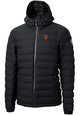 Cutter and Buck San Francisco Giants Mens Black Mission Ridge Repreve Puffer Filled Jacket