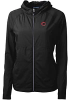 Cutter and Buck Cincinnati Reds Womens Black Adapt Eco Light Weight Jacket