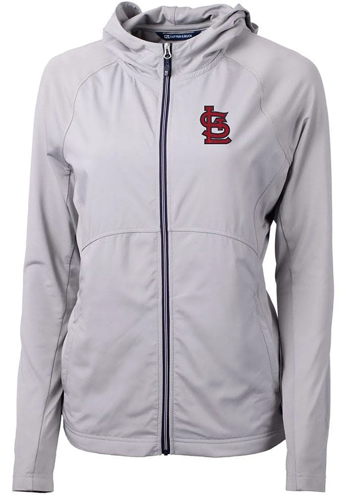 Cutter and Buck St Louis Cardinals Womens Grey Adapt Eco Light Weight Jacket