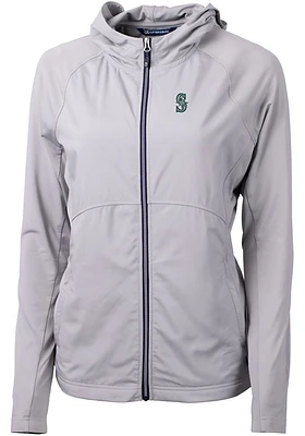 Cutter and Buck Seattle Mariners Womens Grey Adapt Eco Light Weight Jacket
