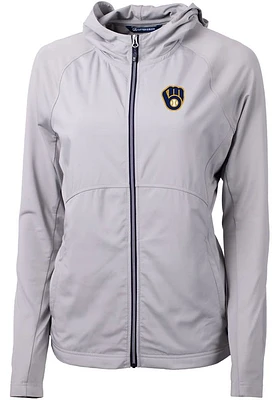 Cutter and Buck Milwaukee Brewers Womens Adapt Eco Light Weight Jacket