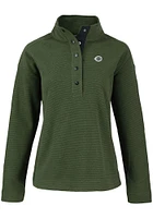 Cutter and Buck Cincinnati Reds Womens Green Mono Hunts Point Qtr Zip