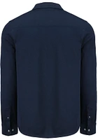 Cutter and Buck Dayton Flyers Mens Navy Blue Vault Advantage Soft Pique Long Sleeve Dress Shirt