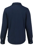 Cutter and Buck Dayton Flyers Womens Vault Advantage Soft Pique Long Sleeve Navy Blue Dress Shir..