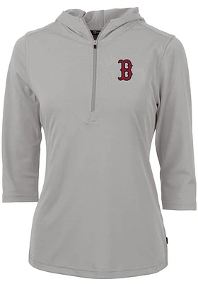 Cutter and Buck Boston Red Sox Womens Virtue Eco Pique Hooded Sweatshirt