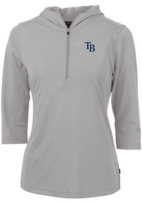Cutter and Buck Tampa Bay Rays Womens Virtue Eco Pique Hooded Sweatshirt
