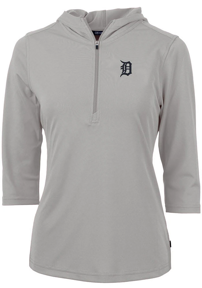 Cutter and Buck Detroit Tigers Womens Virtue Eco Pique Hooded Sweatshirt