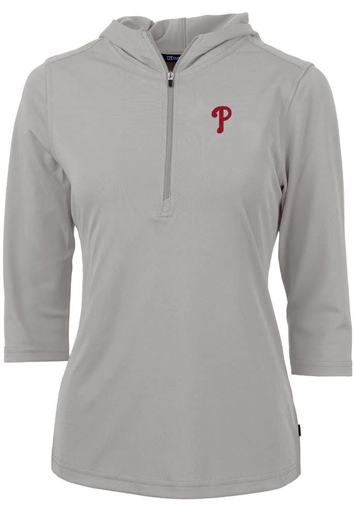 Cutter and Buck Philadelphia Phillies Womens Virtue Eco Pique Hooded Sweatshirt