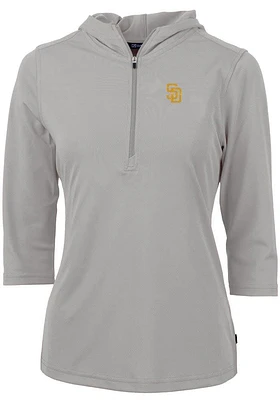 Cutter and Buck San Diego Padres Womens Virtue Eco Pique Hooded Sweatshirt