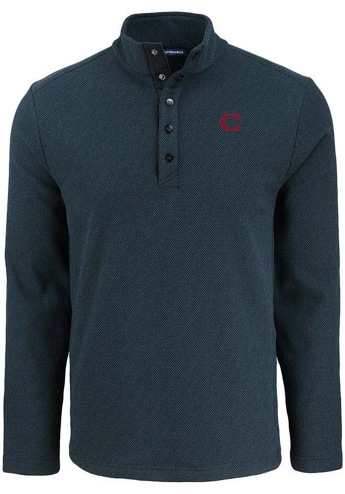 Cutter and Buck Cincinnati Reds Mens Black City Connect Hunts Point Long Sleeve Qtr Zip Pullover