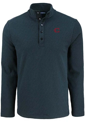 Cutter and Buck Cincinnati Reds Mens Black City Connect Hunts Point Long Sleeve Qtr Zip Pullover