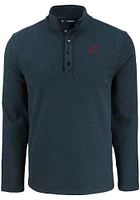 Cutter and Buck Cincinnati Reds Mens City Connect Hunts Point Long Sleeve Qtr Zip Pullover