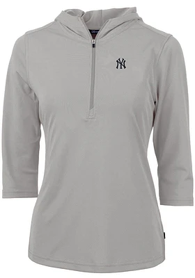 Cutter and Buck New York Yankees Womens Virtue Eco Pique Hooded Sweatshirt