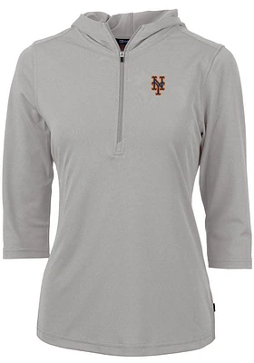 Cutter and Buck New York Mets Womens Virtue Eco Pique Hooded Sweatshirt