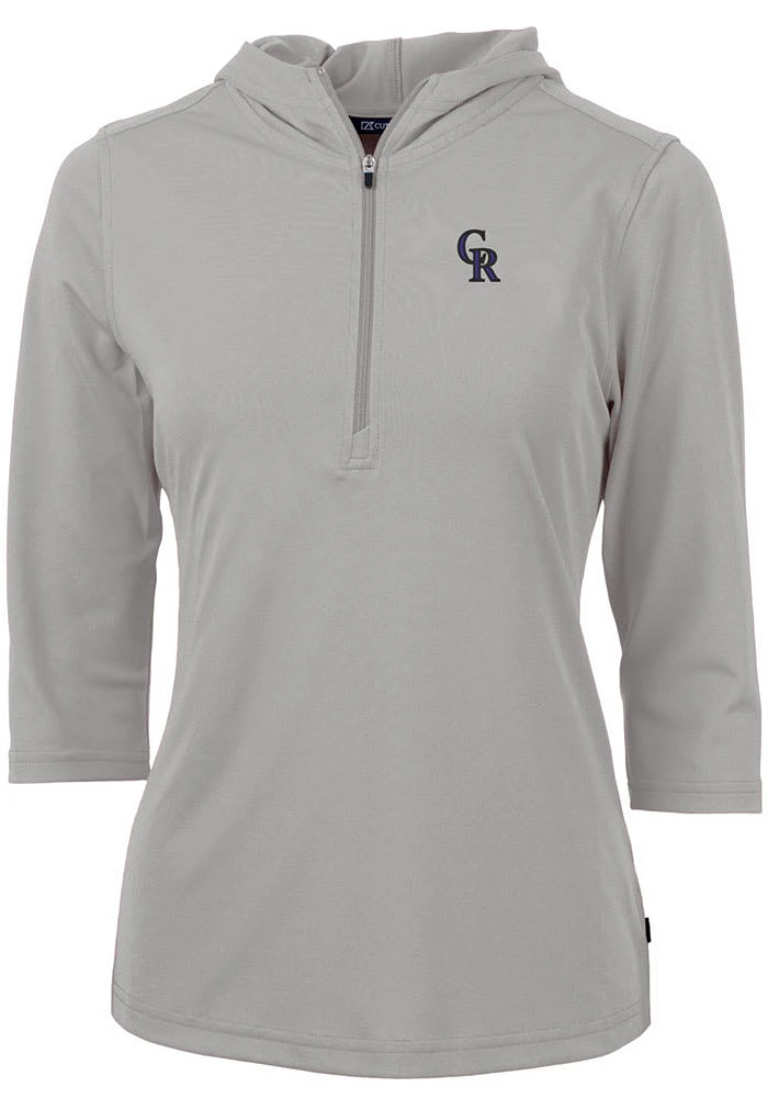 Cutter and Buck Colorado Rockies Womens Virtue Eco Pique Hooded Sweatshirt