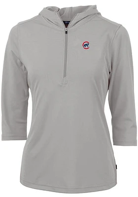 Cutter and Buck Chicago Cubs Womens Virtue Eco Pique Hooded Sweatshirt