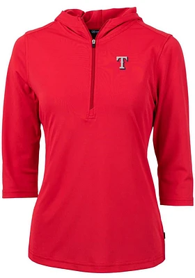 Cutter and Buck Texas Rangers Womens Virtue Eco Pique Hooded Sweatshirt