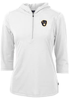 Cutter and Buck Milwaukee Brewers Womens Virtue Eco Pique Hooded Sweatshirt