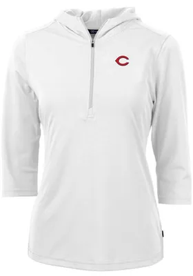 Cutter and Buck Cincinnati Reds Womens Virtue Eco Pique Hooded Sweatshirt