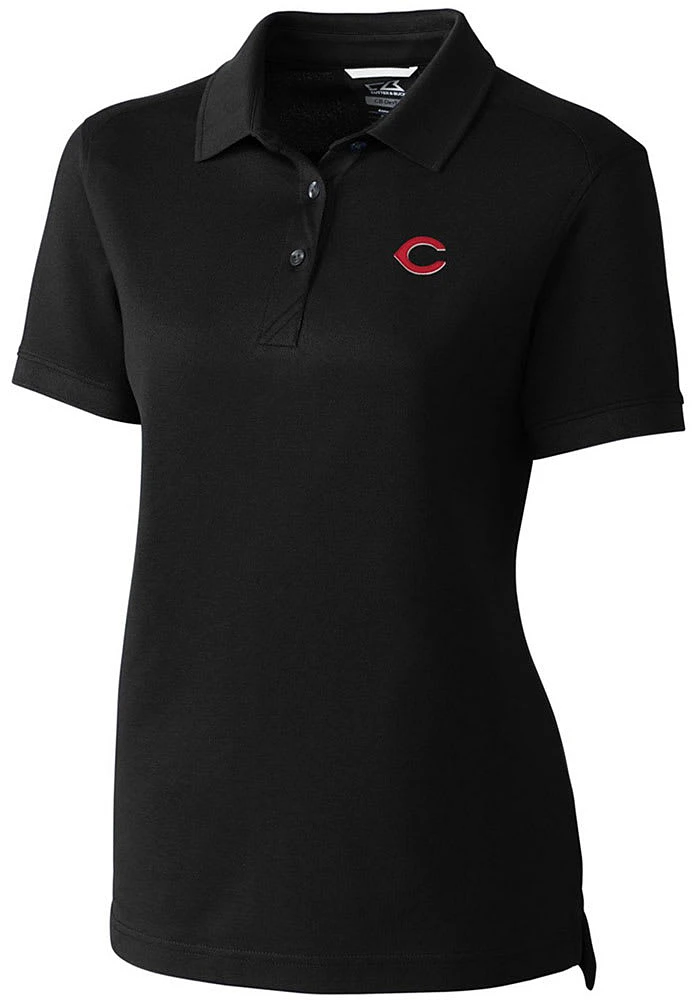 Cutter and Buck Cincinnati Reds Womens Advantage Pique Short Sleeve Polo Shirt