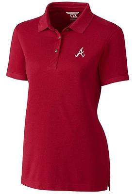 Cutter and Buck Atlanta Braves Womens Advantage Pique Short Sleeve Polo Shirt