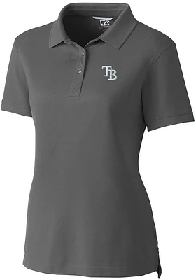 Cutter and Buck Tampa Bay Rays Womens Advantage Pique Short Sleeve Polo Shirt